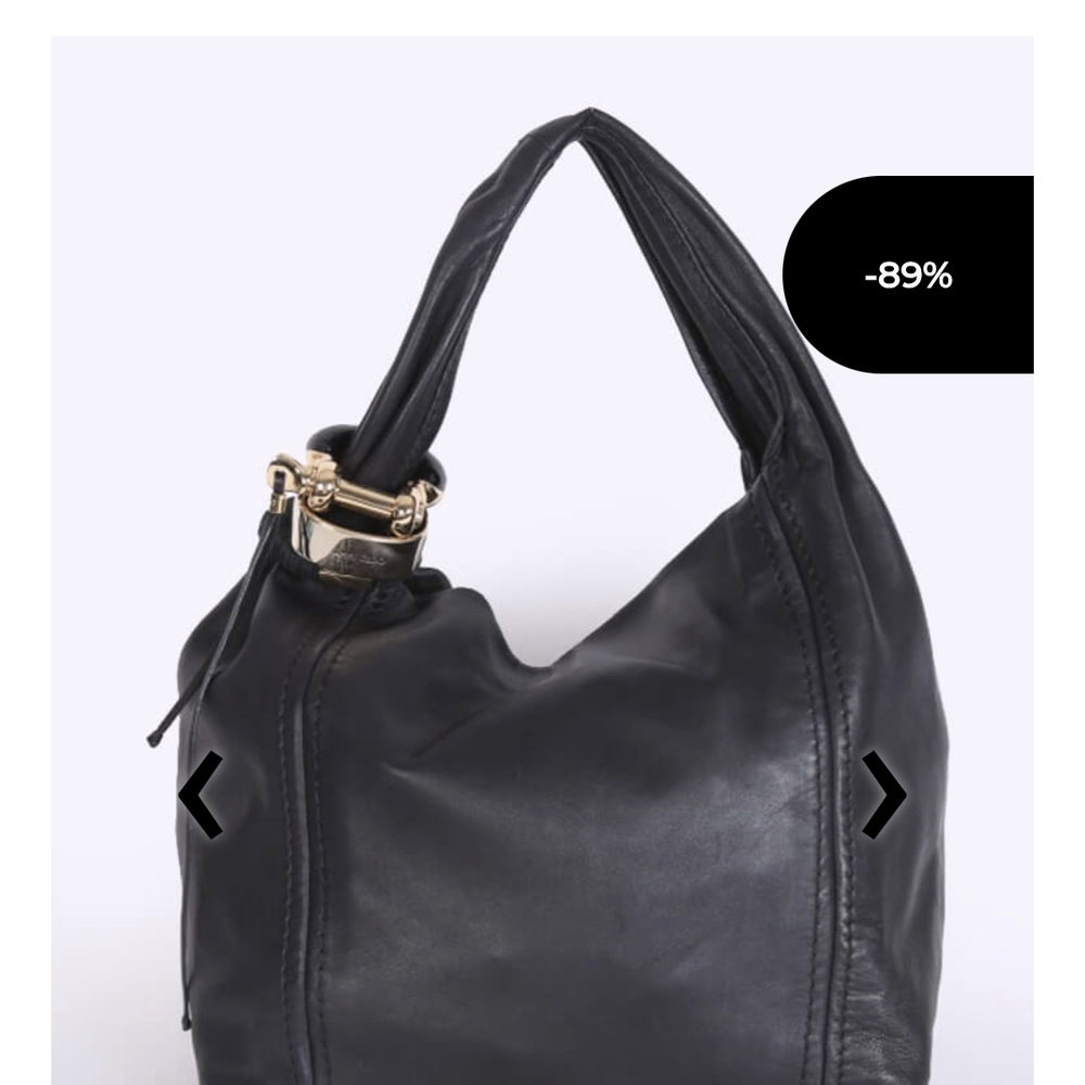 Jimmy Choo Black Leather Shoulder Bag with Gold Accents